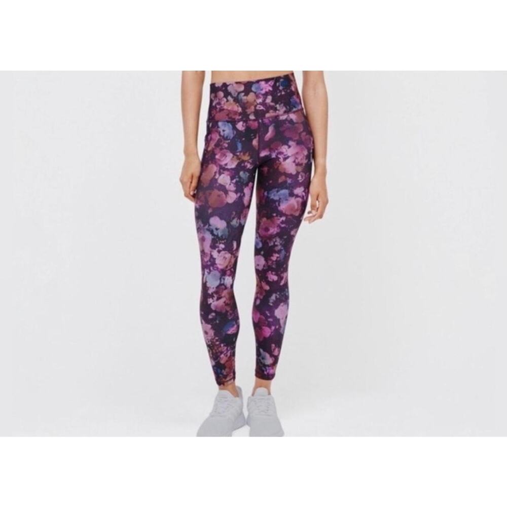 Athleta Salutation Stash Pocket II Printed Tight Legging Purple High Waist XL